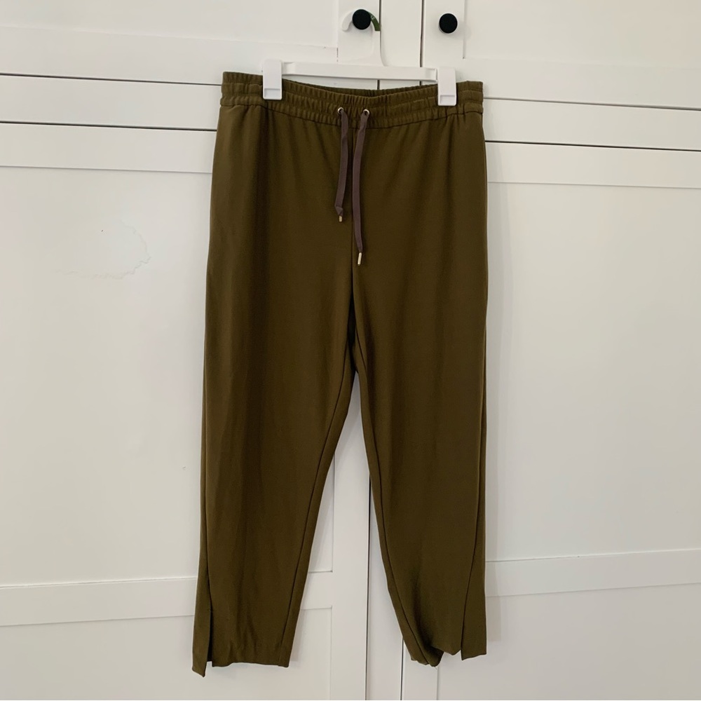 Joie Green High Waist Pull On Pants Size Large